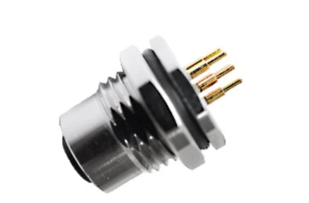 M12 női elülső rögzítésű A-Kódolás 5PIN PG9